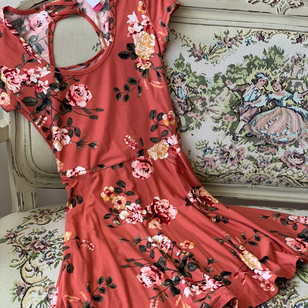 Sold Floral Skater Jersey Dress